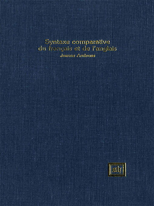 Cover image for Syntaxe Comparative Français-Anglais